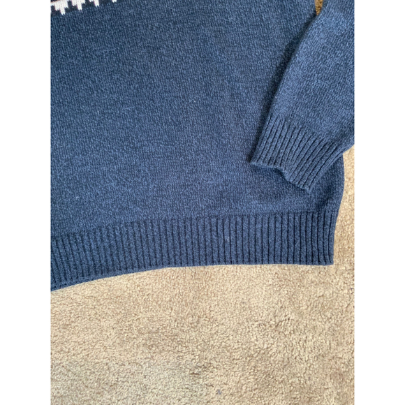 Retrofit Men's Sweater Size Medium Blue Red Crewneck Geometric Granola Boy Twee - Picture 9 of 13